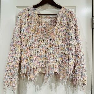Ultra Flirt Multicolor Textured Sweater for Women Size Large